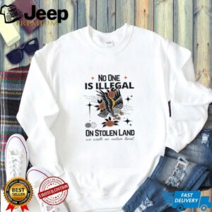 Eagle no one is illegal on stolen land we walk on nature land shirt4