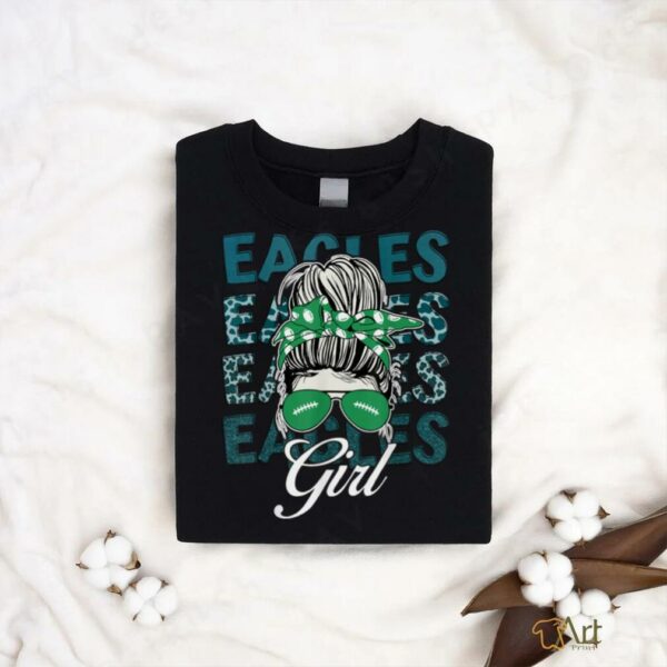 Eagles Girl Messy Bun For Men Women Girls Boys Kids T Shirt