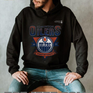 Edmonton Oilers Fanatics Heather Charcoal 2025 Stanley Cup Playoffs Crossbar Tri Blend T Shirt3