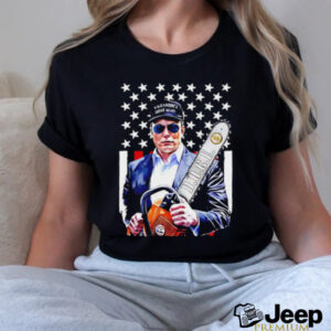 Elon Musk Chainsaw Doge USA flag shirt