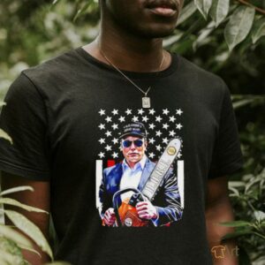 Elon Musk Chainsaw Doge USA flag shirt