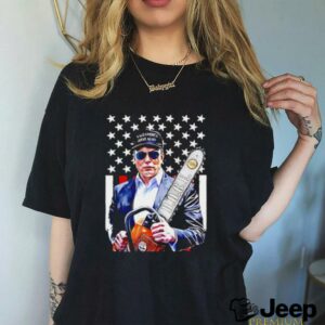Elon Musk Chainsaw Doge USA flag shirt3