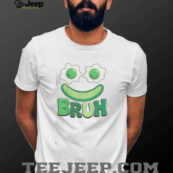 Funny Bruh Green Face Eggs & Bacon Ham Breakfast St Patrick’s Day T Shirt
