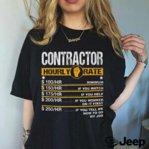 Funny Contractor Hourly Rate Handyman Labor Rates Repairman T Shirt1