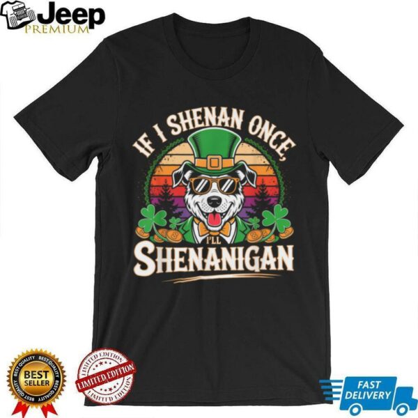Funny If I Shenan Once I’ll Shenanigan Dog St Patricks T Shirt