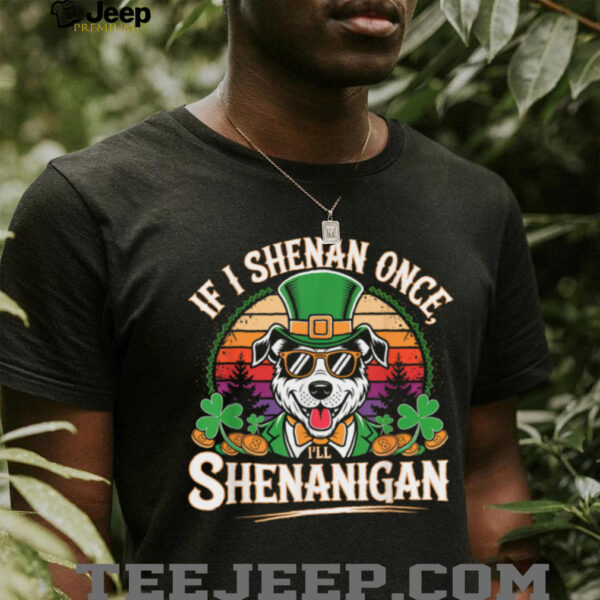Funny If I Shenan Once I’ll Shenanigan Dog St Patricks T Shirt