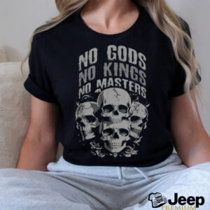 Funny Skull Design No Gods, No Kings, No Masters Tee...