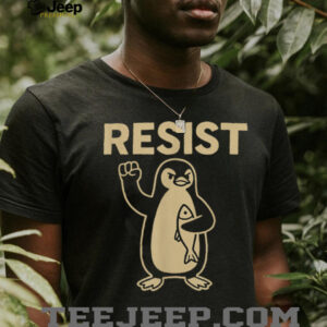 Funny Vintage Resist Penguin Activism Graphic Design T Shirt