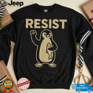 Funny Vintage Resist Penguin Activism Graphic Design T Shirt3