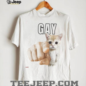 Gay pointing cat shirt