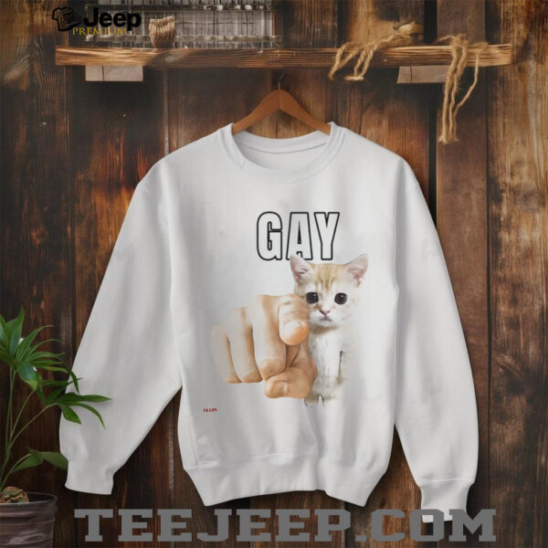 Gay pointing cat shirt