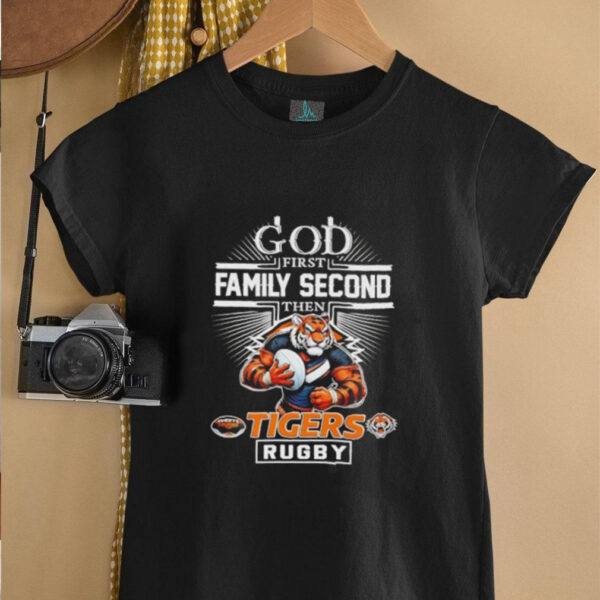 God first family second then Tigers rugby mascot unisex t shirt