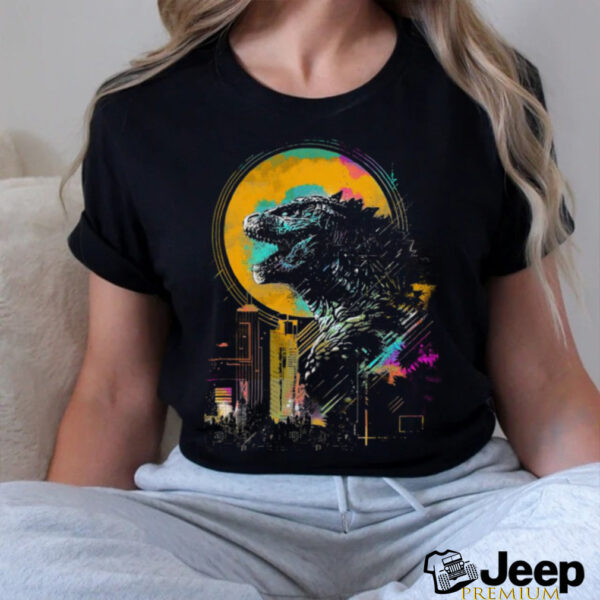 Godzilla  Neon City Kaiju in the Cityscape Shirt