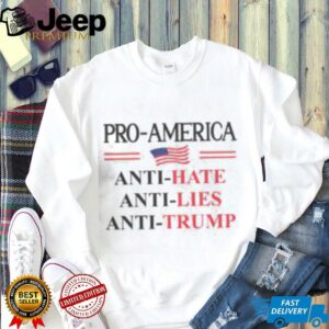 Good Pro America Anti Trump Hate Lies Resist Sign Anti Trump Flag T Shirt4