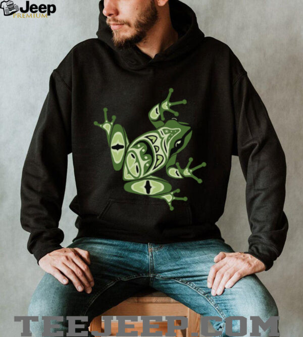 Green Frog Pacific Northwest Native American Indian Style Shirt
