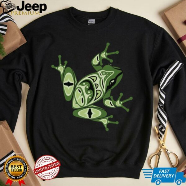 Green Frog Pacific Northwest Native American Indian Style Shirt
