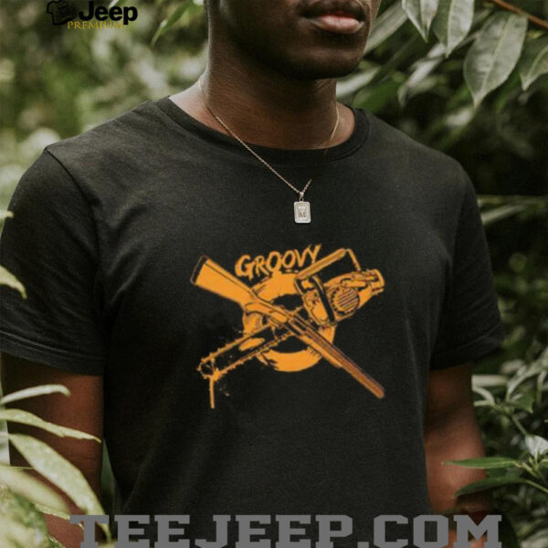 Groovy Chainsaw And Boomstick Shotgun shirt
