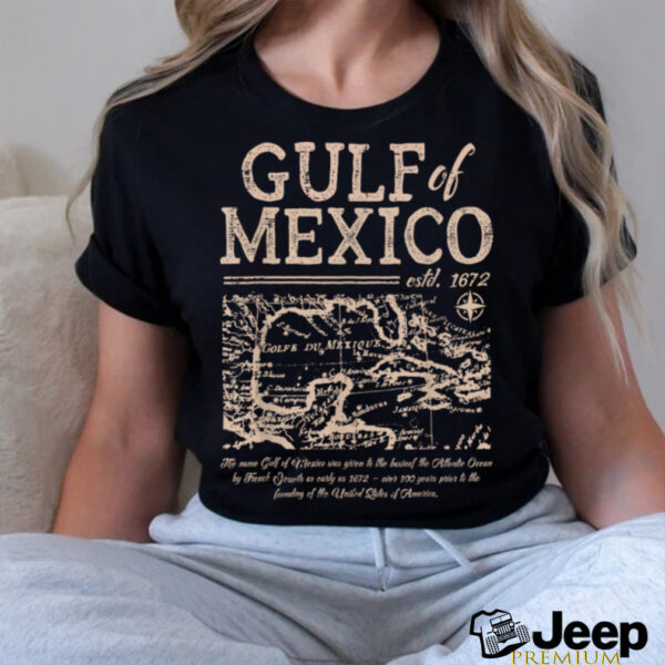 Gulf Of Mexico 1672 Historic Map Retro Gulfo Men Women Kids T Shirt