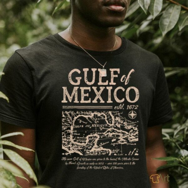 Gulf Of Mexico 1672 Historic Map Retro Gulfo Men Women Kids T Shirt