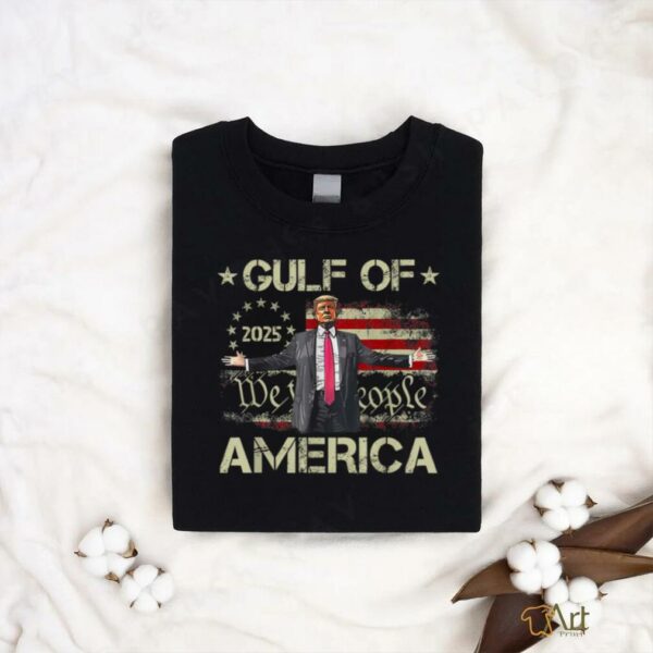 Gulf Of USA America Est 2025 American Flag Trump Funny T Shirt