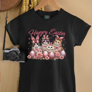 GzUZVcXn Cat Bunny Kids Women Happy Easter Kitty Rabbit Long Sleeve T Shirt5