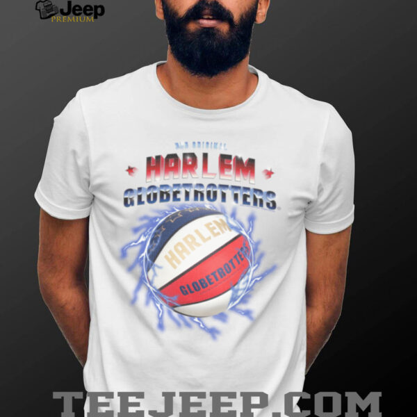 Harlem Globetrotters Basketball Chrome Logo with Lightning Pullover Hoodie Shirt