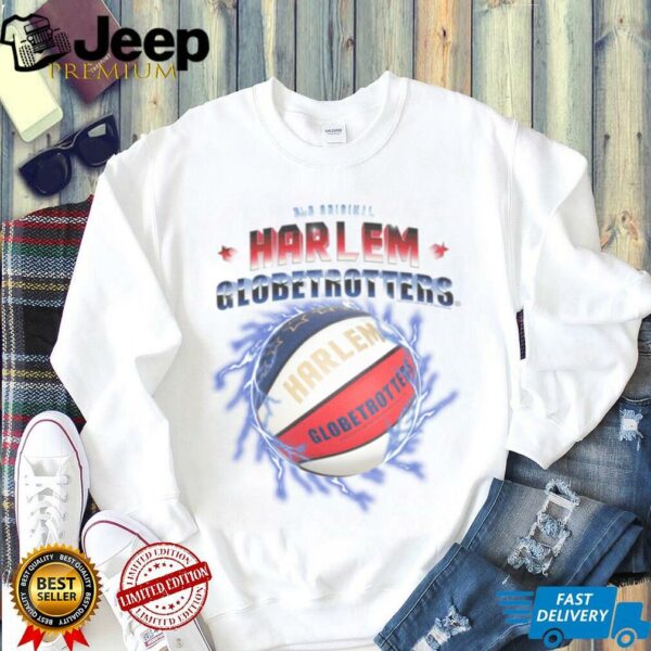 Harlem Globetrotters Basketball Chrome Logo with Lightning Pullover Hoodie Shirt