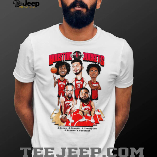 Houston Rockets J. Green A.Sengun A. Thompson D. Brooks F. VanVleet funny cartoons shirt