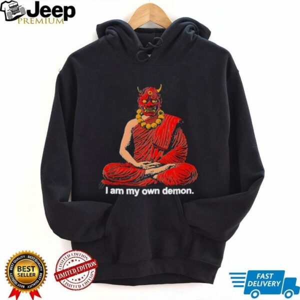 I Am My Own Demon Buddhist Oni Mask Meditating Monk Dark Art shirt