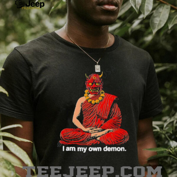 I Am My Own Demon Buddhist Oni Mask Meditating Monk Dark Art shirt