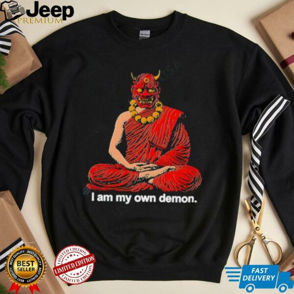 I Am My Own Demon Buddhist Oni Mask Meditating Monk Dark Art shirt