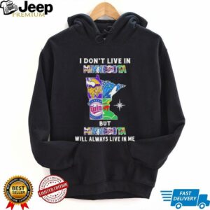 I Don’t Live In Minnesota Sports Teams But Minnesota Will Always Live In Me Shirt