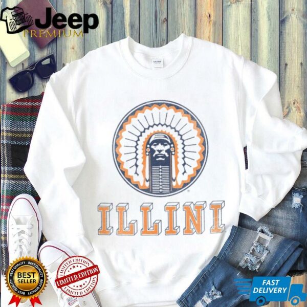 Illinois Fighting Illini Chief Illiniwek Ringer T shirt