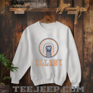 Illinois Fighting Illini Chief Illiniwek Ringer T shirt3