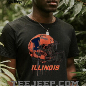 Illinois Fighting Illini Youth Heather Dripping Football T Shirt3