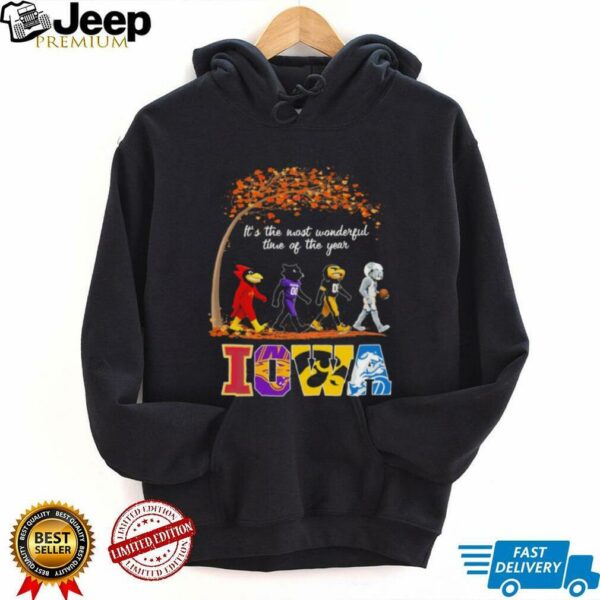 Iowa Sports Teams Mascot Abbey Road It’s The Most Wonderful Time Of The Year Shirt