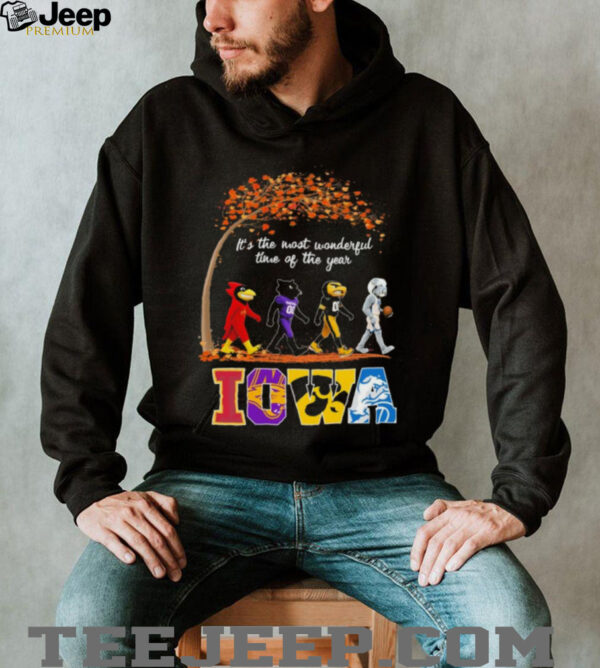 Iowa Sports Teams Mascot Abbey Road It’s The Most Wonderful Time Of The Year Shirt