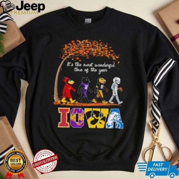 Iowa Sports Teams Mascot Abbey Road It’s The Most Wonderful Time Of The Year Shirt