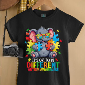 It’s Okay To Be Different Autism Awareness Cute Elephant T Shirt