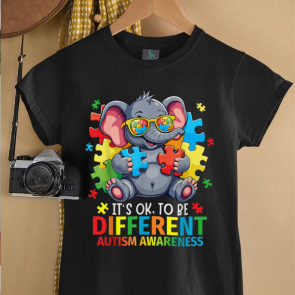 It’s Okay To Be Different Autism Awareness Cute Elephant T Shirt