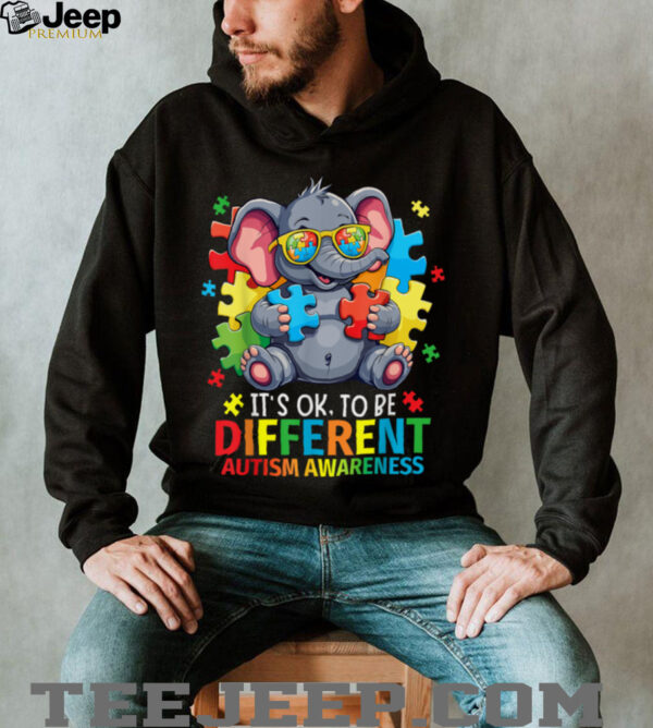 It’s Okay To Be Different Autism Awareness Cute Elephant T Shirt