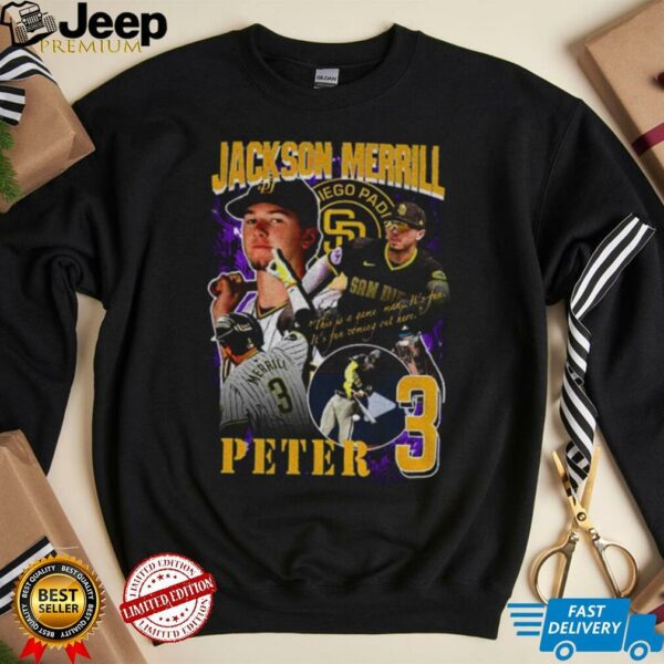 Jackson Merrill Rap San Diego Padres Vintage Baseball Graphic shirt