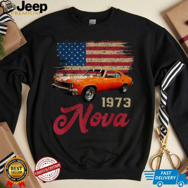 Jersey Style Nova 73 1973 Classic Old School Muscle Car T Shirt