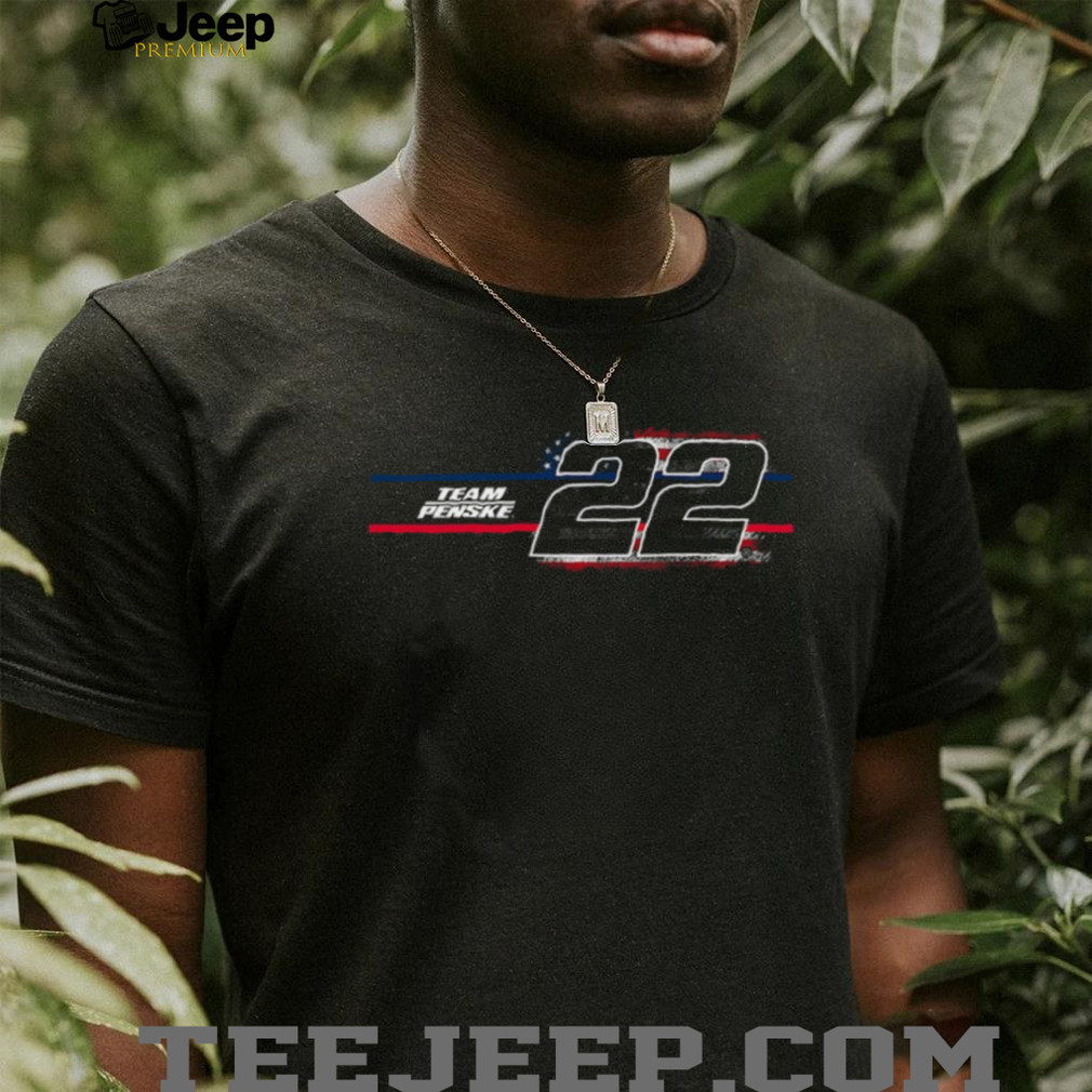 Joey Logano Team Penske American Flag T Shirt Joey Logano Team Penske American Flag T Shirt