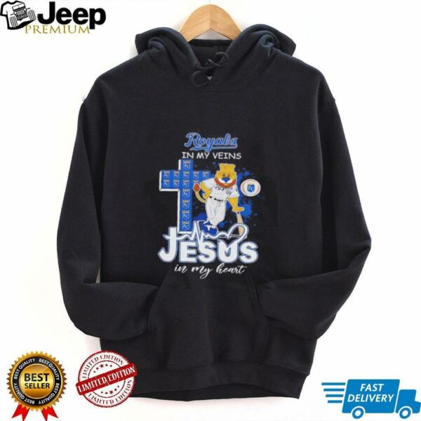 Kansas City Royals in my veins Jesus in my heart mascot shirt