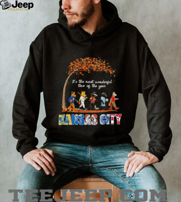 Kansas City Sports Teams Mascot Abbey Road It’s The Most Wonderful Time Of The Year Shirt