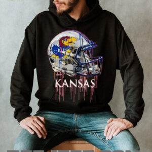 Kansas Jayhawks Toddler Dripping Football T Shirt1
