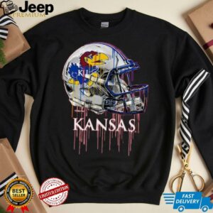 Kansas Jayhawks Toddler Dripping Football T Shirt2