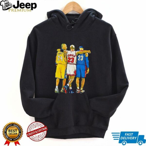 Kobe Bryant Michael Jordan LeBron James NBA Legends Art Style Shirt