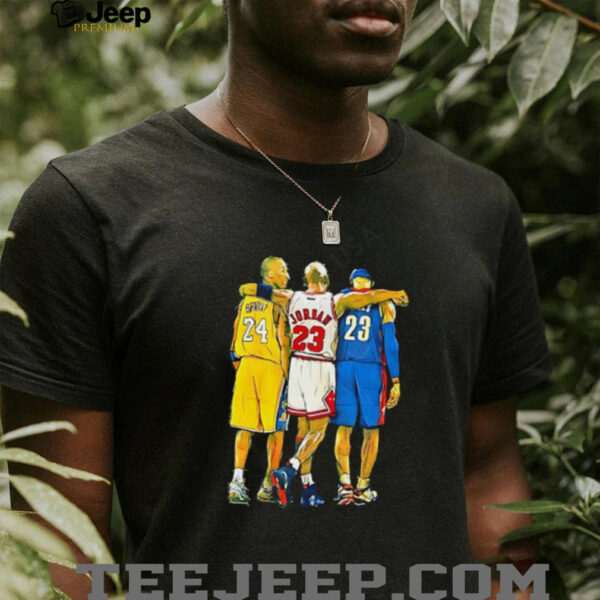 Kobe Bryant Michael Jordan LeBron James NBA Legends Art Style Shirt